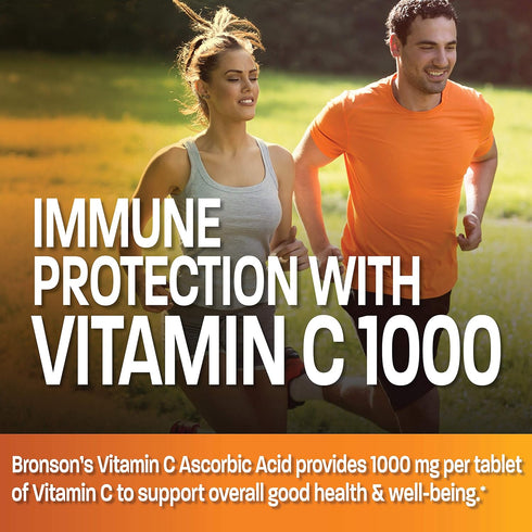 Vitamin C 1000 mg Premium Non-GMO Ascorbic Acid - 250 Tablets for Immune System Support
