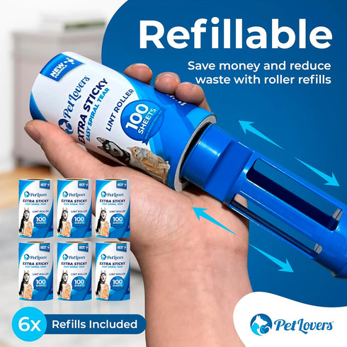 PetLovers Ultimate Value Set Lint Roller, 800 Sheets for Pet Hair Removal, 8 Pack Dog and Cat Lint Remover