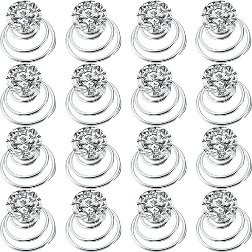 WILLBOND 60 Pieces Rhinestone Crystal Twisters Set, Spiral Hair Pin Coil for Wedding and Party