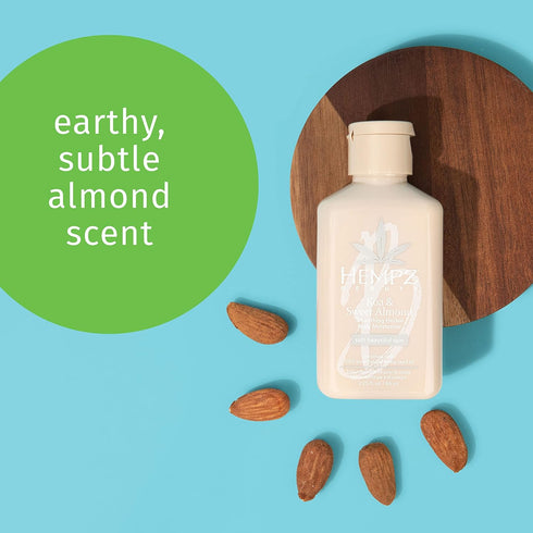 Hempz Smoothing Herbal Body Moisturizer, Koa & Sweet Almond, 2.25 oz, Lightweight Lotion with Hemp Seed Oil & Shea