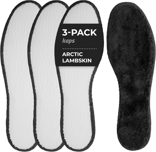 Kaps Arctic Lambskin Winter Shoe Insoles Set, 3 Pairs of Soft Bristle