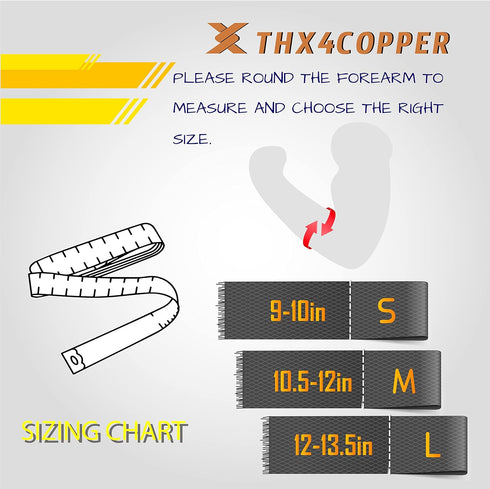 THX4COPPER Adjustable Compression Tennis and Golfers Elbow Support Brace, with Pad for Muscle and Joint Pain Relief,