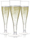 Prestee Set of 24 Clear Plastic Champagne Flutes, 4.5 oz Shatterproof Disposable Glasses for Celebrations