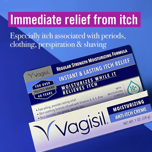 Vagisil Anti-Itch Feminine Cream - Regular Strength, Gynecologist Tested, 1 oz (Pack of 4) for Itch Relief