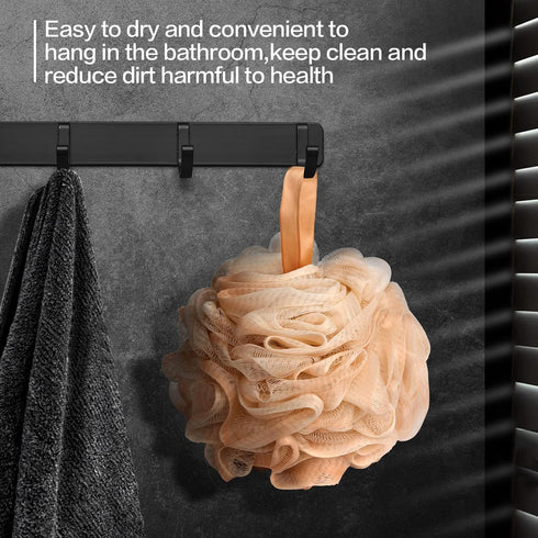 Loofah Bath Sponge Shower Loofahs - 4 Pack Soft Loofa Exfoliating Body Scrubber for Men and Women