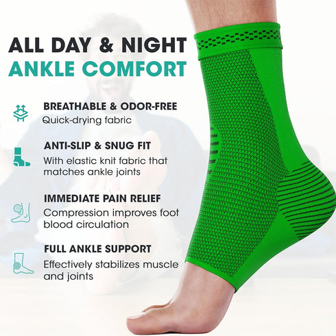 Modvel Foot & Ankle Brace Socks - Compression Sleeve for Sprained Ankle, Plantar Fasciitis Relief, Stabilizing Wrap