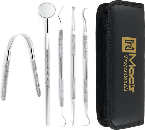 MACS Dental Hygiene Kit Set - Dentist Prepared Tools, High Grade Stainless Steel Instruments, Tarter Scraper by Macs