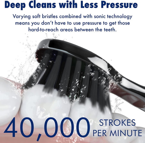 Solo Electric Toothbrush - 3 Brushing Modes, 2 Tooth Brush Heads, Rechargeable with Intelligent Auto-Timer