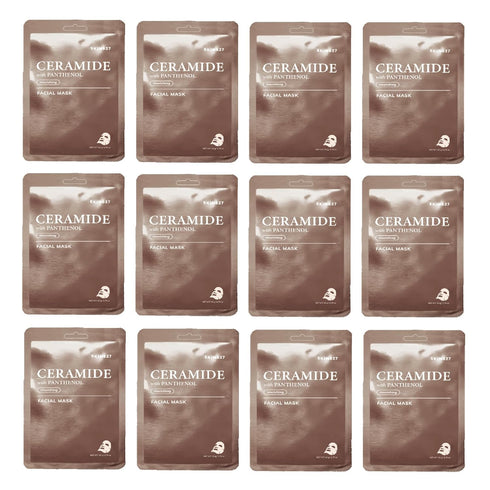 SKIN627 Bulk Face Masks - 12PK Korean Skincare Facial Mask, Sheet Masks with Ceramide and Panthenol