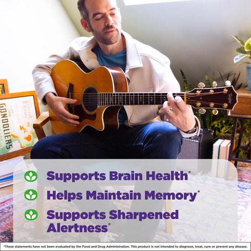 Natrol Brain Health Ginkgo Biloba 120mg, 60 Capsules, Dietary Supplement for Brain Health and Memory Support