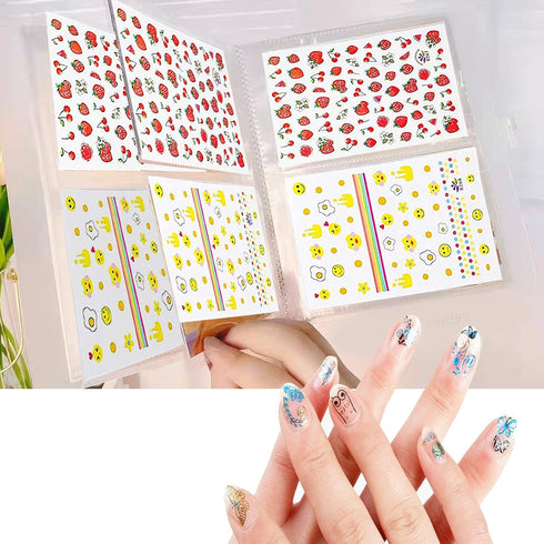 Nail Sticker Album Storage Book with 144 Slots for Nail Art Decals Stickers Organizer Display Book, No Stickers Included