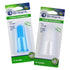 Brilliant Baby Finger Toothbrush - Blue/Clear Silicone Teether Brush for Infant-Toddler, 2 Count