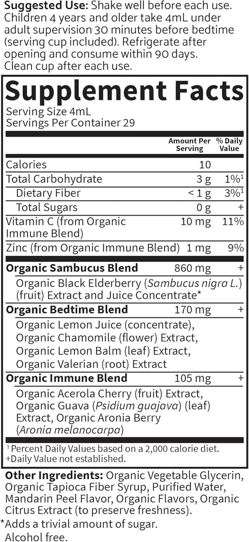 Garden of Life Organics Elderberry Immune Support for Kids, 3.92 fl oz, with Zinc and Vitamin C