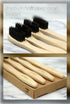 bmbu Bamboo Toothbrush 4 Pack - Medium/Soft Charcoal Bristles, Wooden Handle, Eco-Friendly Vegan Gift Idea
