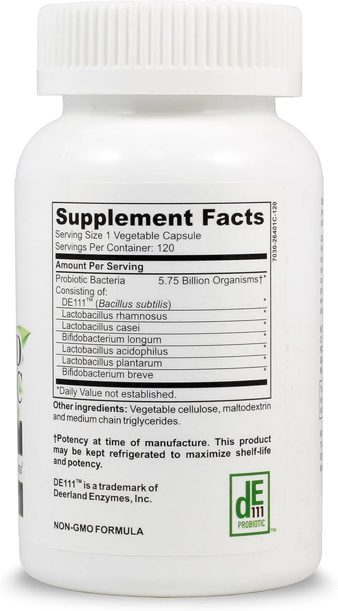 PROBIOTIC Supplement 5.75 Billion Organisms - Bacillus Subtilis, Bifidobacterium Longum, 120 Caps