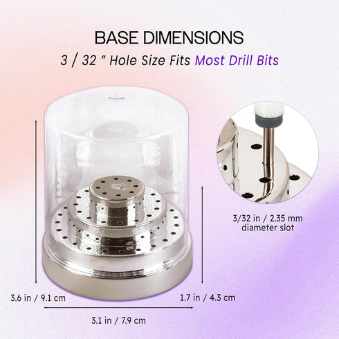 PANA Round Cake Tier Nail Drill Bit Holder Display Organizer Case, Dustproof Carbide Bit Storage Container Box for