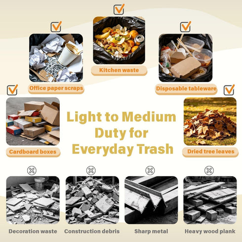 Mineororo 50 55 60 100 Count Commercial Gallon Trash Bags, High Density Garbage Bags, Recycling Trash Can Liners