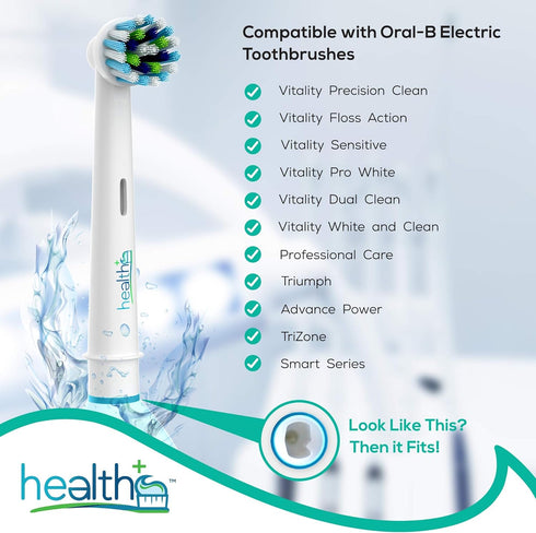 Compatible Oral B Braun Criss-Cross Replacement Heads for Electric Toothbrushes, 8-Pack