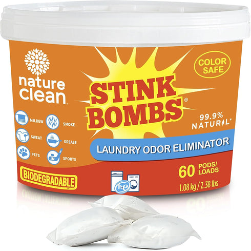 Nature Clean Stink Bomb Odor Remover Pacs, 10 Count for Laundry
