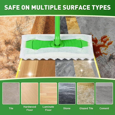 NXPPYY 100ct Dry Sweeping Cloths for Swiffer Sweeper Mop, Heavy Duty Microfiber Duster Mop Pad Refills, Captures Dust