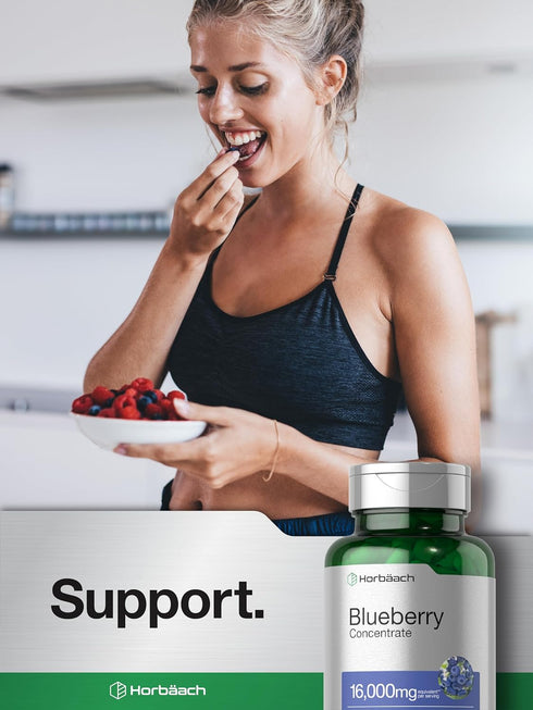 Horbaach Blueberry Extract Supplement, 150 Capsules, Blueberry Concentrate, Non-GMO, Gluten Free