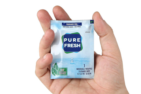 Flushable Wipes: Individually Wrapped Travel Wipes, 40 On-the-Go Singles