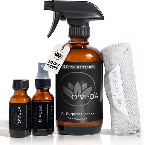 O'VEDA Starter Kit Multi-Purpose Cleaning Bundle with 1 Concentrate & 1 Spritzer Refill