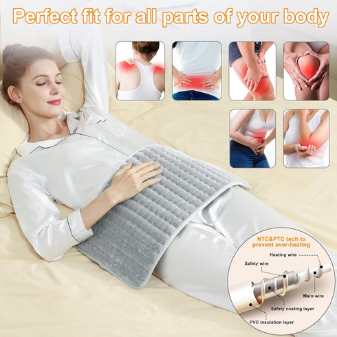 Heating Pad - Electric Heating Pads for Back, Neck, Abdomen, Moist Heated Pad for Shoulder, Auto Shut Off