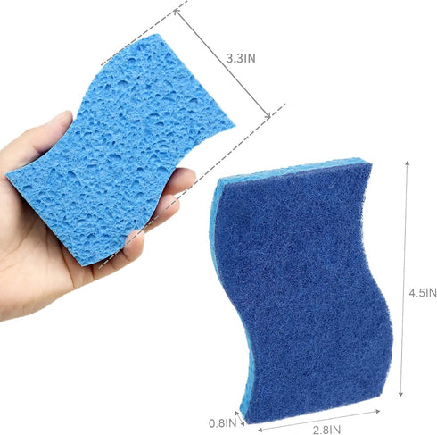 CELOX 6 Pack Non-Scratch Dish Sponge, Dual Sided Kitchen Sponges for Long Lasting Household Cleaning