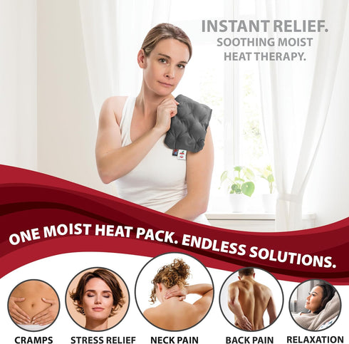 Pack 5" 12" Core Products MicroBeads Moist Heat Therapy Microwave X | Small Reusable Moist Heat Pad with Soft Fabric