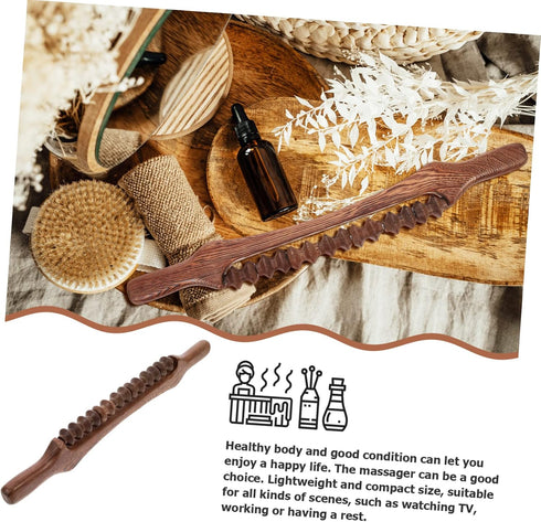 Healifty Wooden Roller Massager Back Massaging Tool for Muscle Relief Portable Sturdy Wood Design for Feet Neck