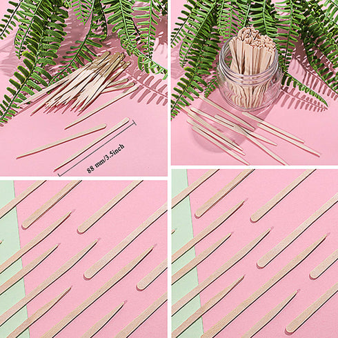 Whaline 400 Pieces Small Wax Sticks, Wood Spatulas Applicator Craft Sticks for Hair Eyebrow Removal