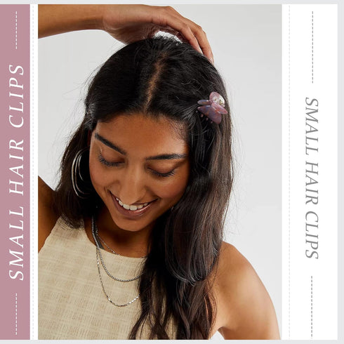 Sequin Mini Hair Clips - 12PCS No-Slip Grip Claw Barrettes for Thick Hair (1.18")