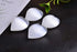 AMOYSTONE Selenite Crystal Hearts of Palm, 2PCS Worry Stone Crystal and Healing Stones for Home Decoration