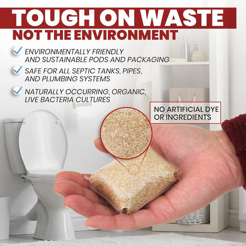 Uncle Todd's Septic Pods - 12 Count Treatment for Septic Tank, Eco-Friendly Solution