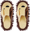 Washable Chenille Microfiber Slippers, Detachable Mop Slippers for Office Home Room (Brown, Women 7-9/Men 5-7)
