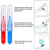 BBTO 100 Pcs Braces Dental Brush Flosser, Interdental Brush Toothpick for Oral Dental Cleaning Tool (Red and Blue)
