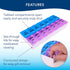 Apex Twice-A-Day Medicine Pill Organizer - Weekly Pill Dispenser, 2 Times-A-Day Vitamin Organizer, Color-Coded with