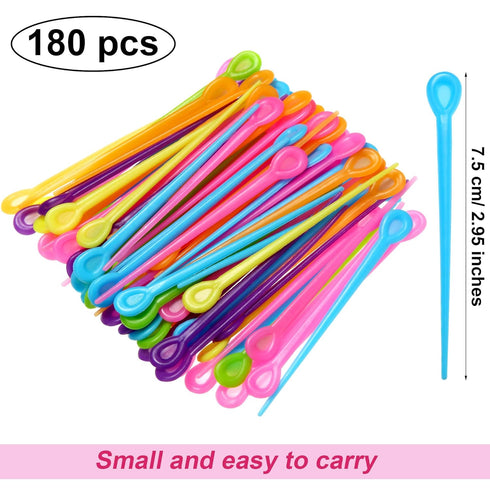 WILLBOND 180 Pieces Plastic Brush Roller Picks for Hair Curling Styling Accessories (Rose Red, Green, Yellow, Blue,