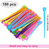 WILLBOND 180 Pieces Plastic Brush Roller Picks for Hair Curling Styling Accessories (Rose Red, Green, Yellow, Blue,