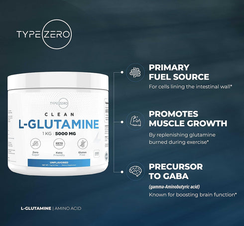 5X Strength L Glutamine Powder (5000mg | 1KG) - Pure L-Glutamine Supplement for Gut Health, Recovery, Vegan, Gluten Free