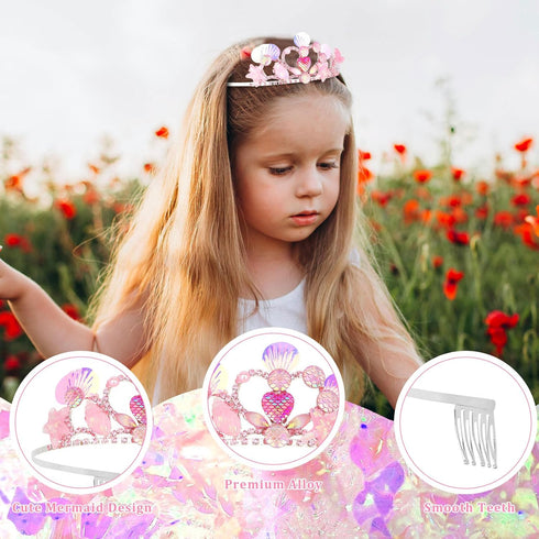 Mermaid Crown Seashell Headbands for Women, Fish Scale Hair Accessory for Parties