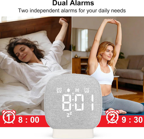 Lxpord 36 Snooze, White Noise Machine with Dual Alarm Clock, Soothing Sounds, Vibrating Bed Shaker Under Pillow, Sleep