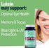 Yuve Lutein Zeaxanthin Supplement 20mg - Eye Health for Dry Eyes & Fatigue, Lutemax2020, 30 Vegan Capsules
