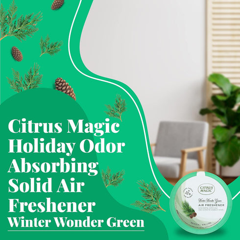 Citrus Magic 7-Ounce Holiday Odor Absorbing Solid Air Freshener, Pack of 3