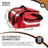 KB-RO74-R 17" 9" 7", Primacare First Responder Trauma Bag, x x Red EMT/EMS Medical Supply Organizer with Padded