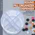 Round Pill Organizer Dispenser - Pack of 2 with 4 Compartments for Medication, Vitamins & Supplements, Daily Pill Case
