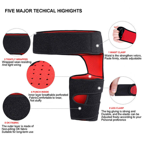 Groin Support Wrap, Adjustable Hip Compression Brace for Sciatica Pain Relief, Thigh Sleeve for Groin Injury