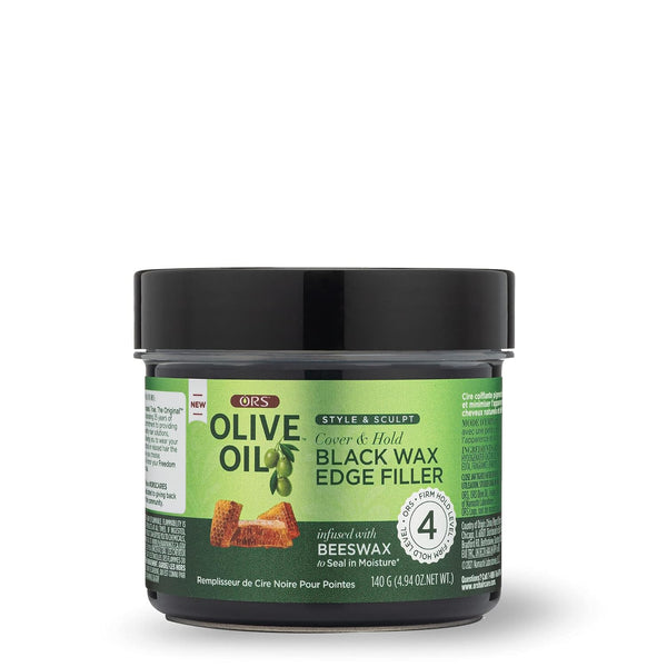 Olive Oil Style & Sculpt Black Wax Edge Filler 4.9 oz, Infused with Beeswax for Moisture