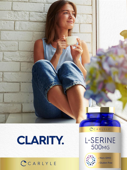 Carlyle L Serine Capsules, 500 mg, 120 Count, Non-GMO & Gluten Free Supplement